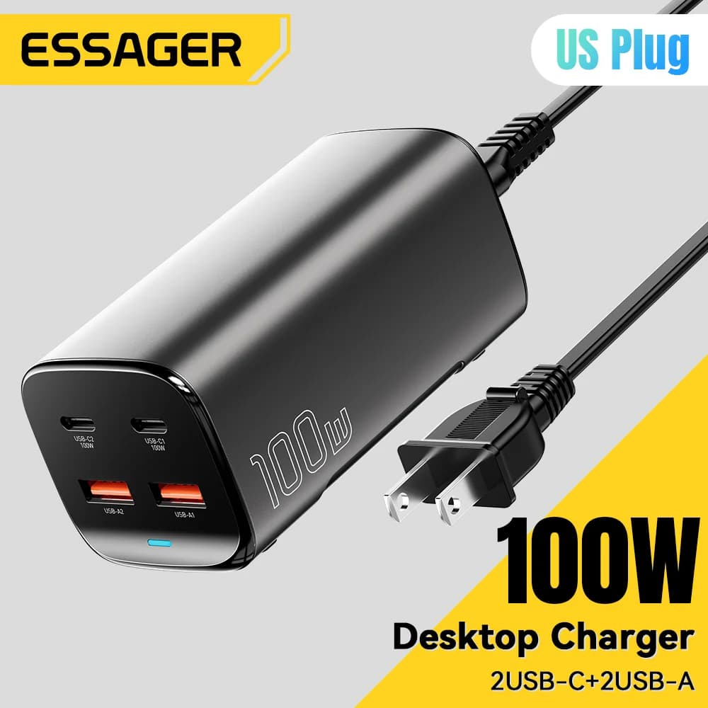 100W 4-in-1 GaN 데스크톱 노트북 충전기
