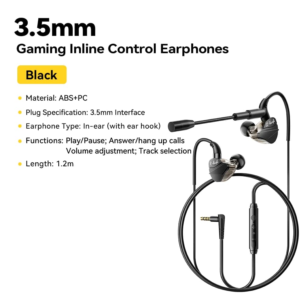 마이크 내장 유선 게이밍 이어폰 USB-C/3.5mm
