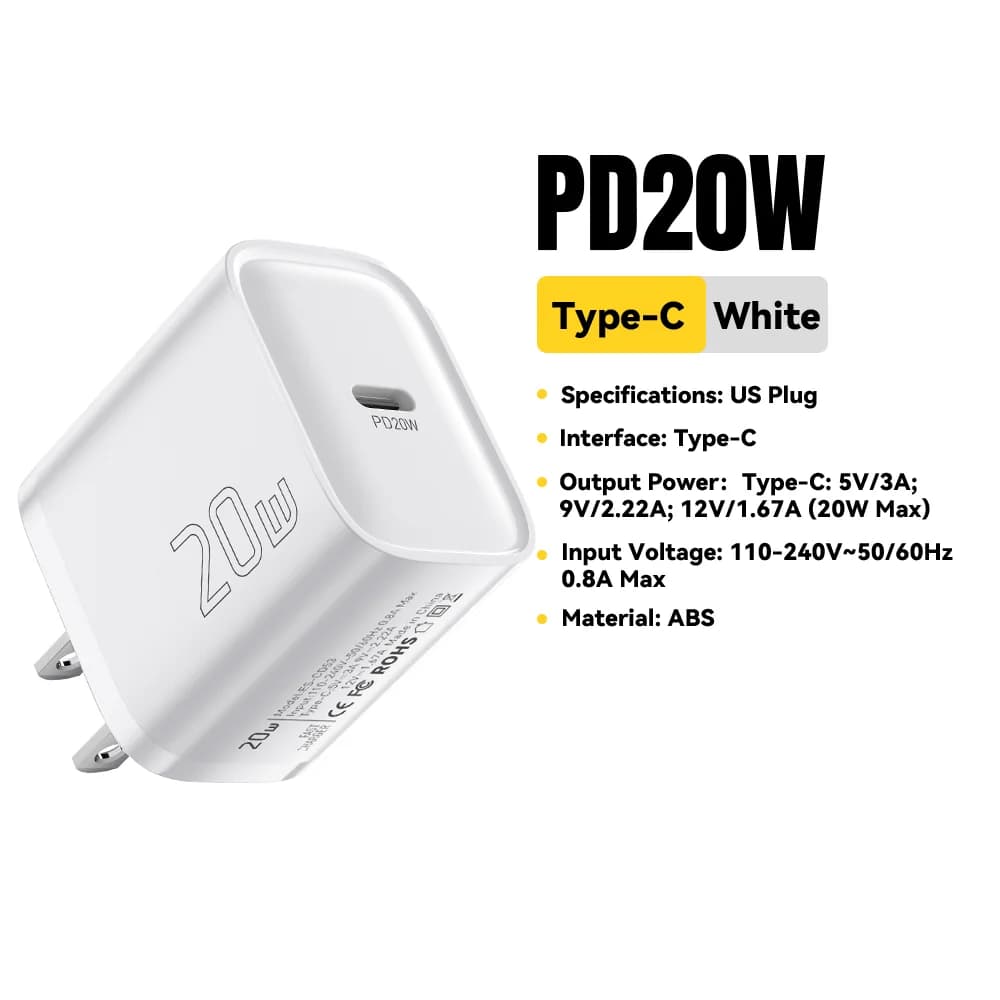 미니 20W USB-C PD 고속 벽면 충전기