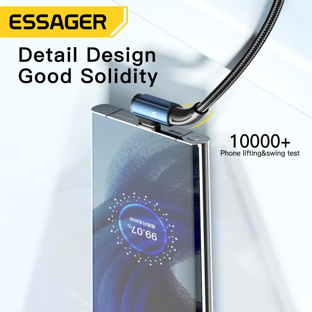 7A USB Type-C 케이블 90도 각도 및 100W 충전 지원