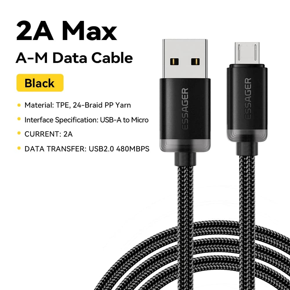 2A 마이크로 USB 고속 충전 데이터 케이블 3m