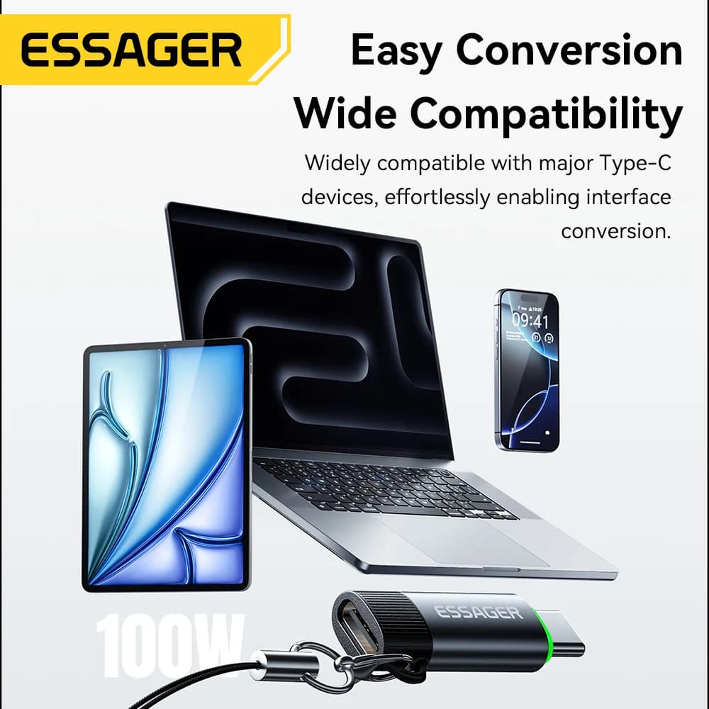 100W 스마트 전원 차단 USB-C OTG 어댑터