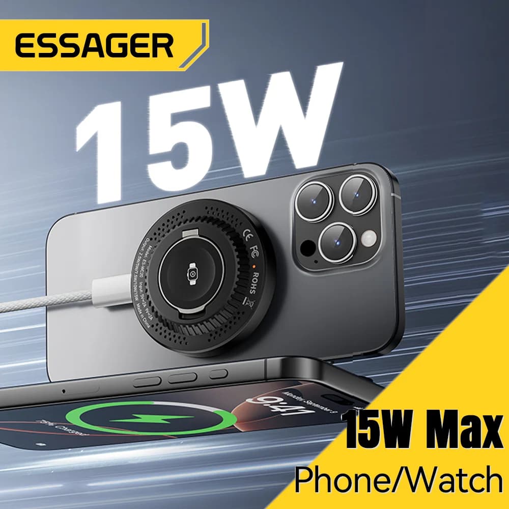 2-in-1 15W 마그네틱 무선 충전기 (스탠드 포함)