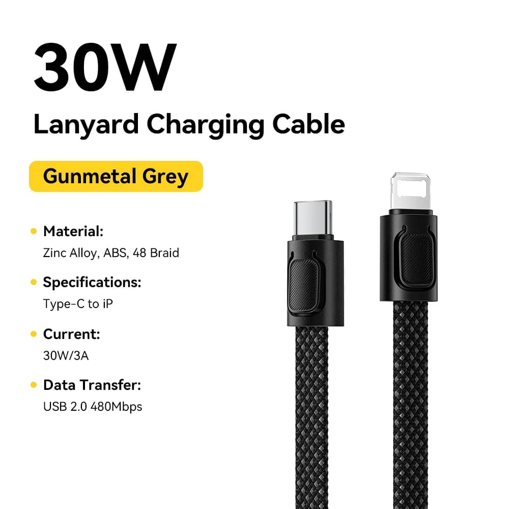 60W USB-C to Lightning 고속 충전 란야드 케이블
