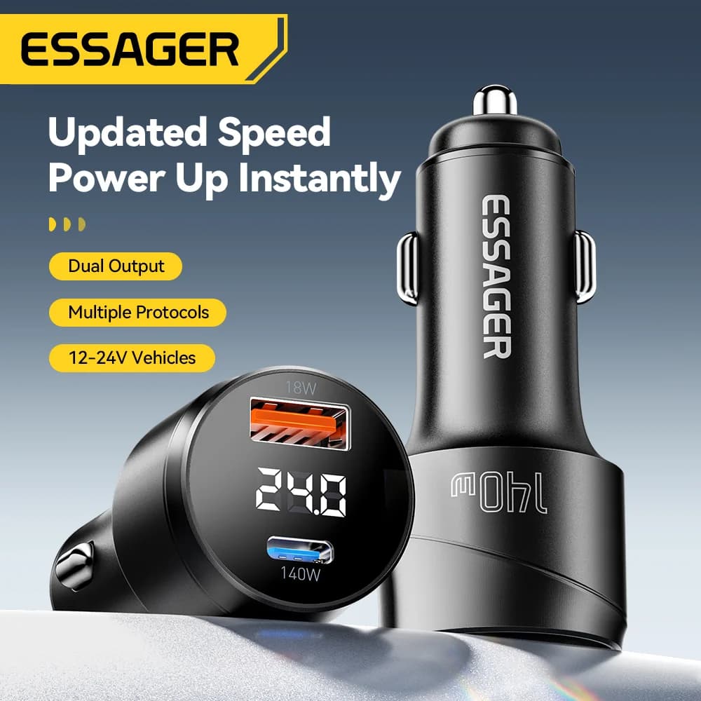 PD 3.1 고속 충전 지원 140W USB-C 차량용 충전기